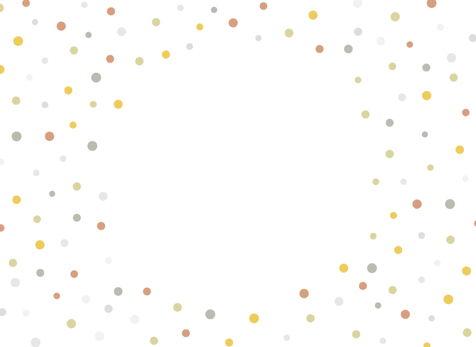 イラスト無料｜紙吹雪の背景　中心にコピースペース　金色　銀色　パーティ　装飾　飾り　明るい色味　丸