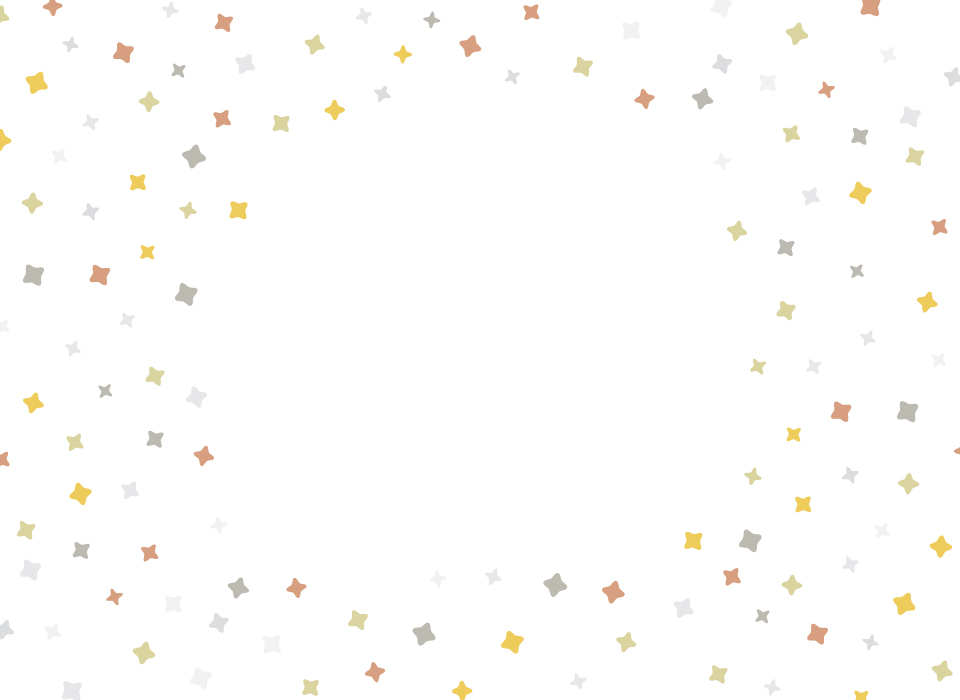 イラスト無料｜紙吹雪の背景　中心にコピースペース　金色　銀色　パーティ　装飾　飾り　明るい色味　花柄