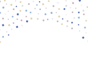 紙吹雪の背景　下にコピースペース　寒色　ブルー系　パーティ　装飾　飾り　明るい色味　四角