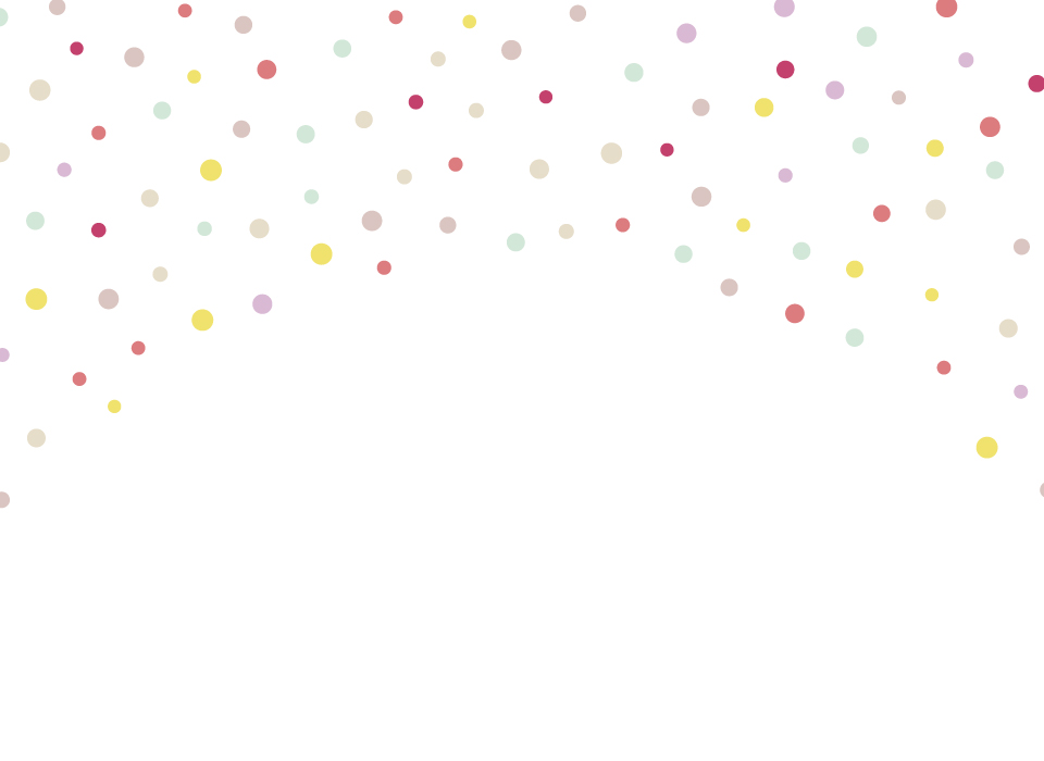 イラスト無料｜紙吹雪の背景　下にコピースペース　ポップなカラー　パーティ　装飾　飾り　明るい色味　丸