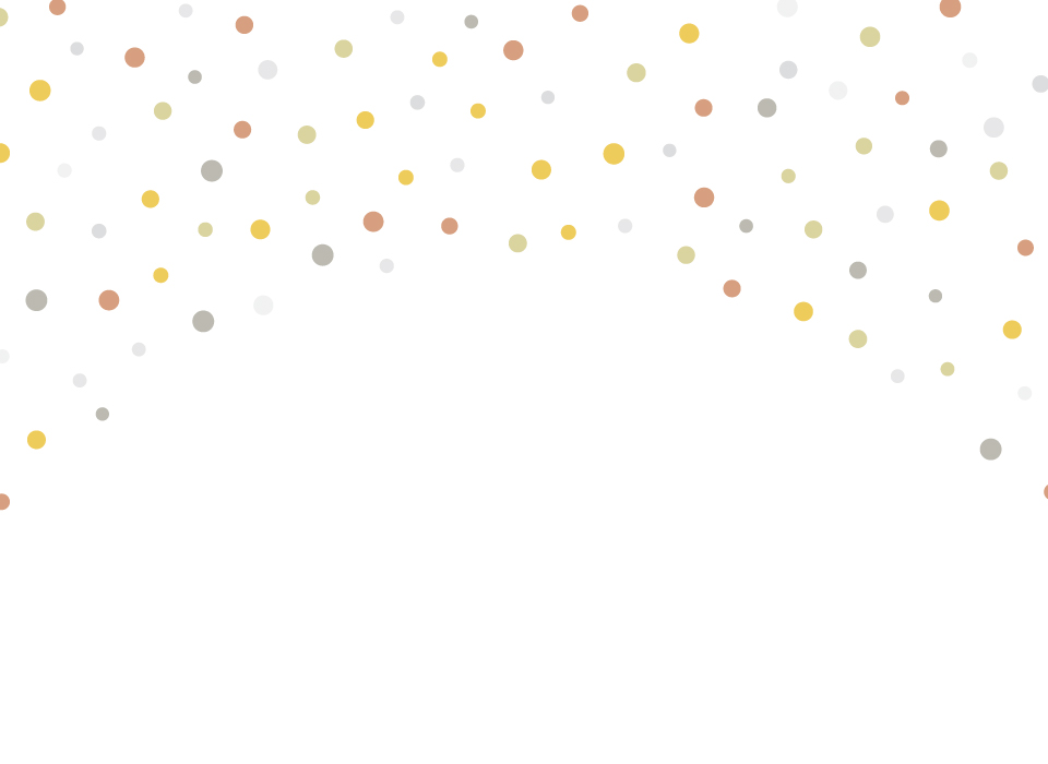イラスト無料｜紙吹雪の背景　下にコピースペース　金色　銀色　パーティ　装飾　飾り　明るい色味　丸