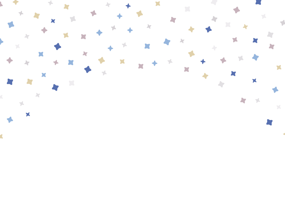 イラスト無料｜紙吹雪の背景　下にコピースペース　寒色　ブルー系　パーティ　装飾　飾り　明るい色味　花柄