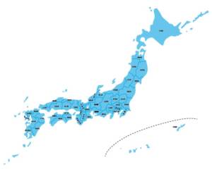 イラスト無料 シンプルな日本地図 グレー 都道府県で線引き 公式 イラストダウンロード