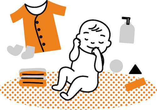 イラスト無料｜赤ちゃんとベビー用品のイラスト　シンプルタッチ