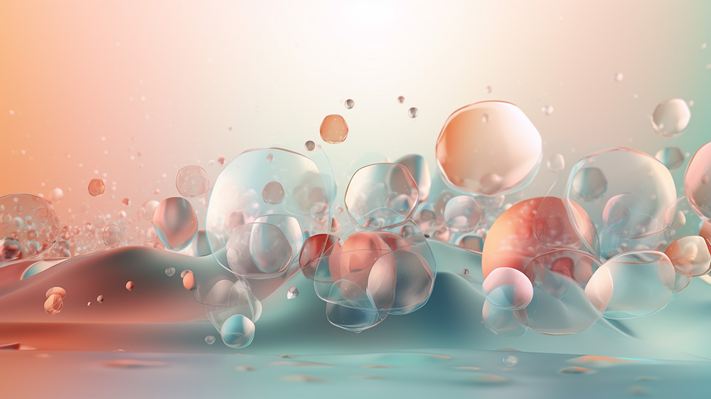 透明な水滴と淡い色の背景5｜イラスト無料