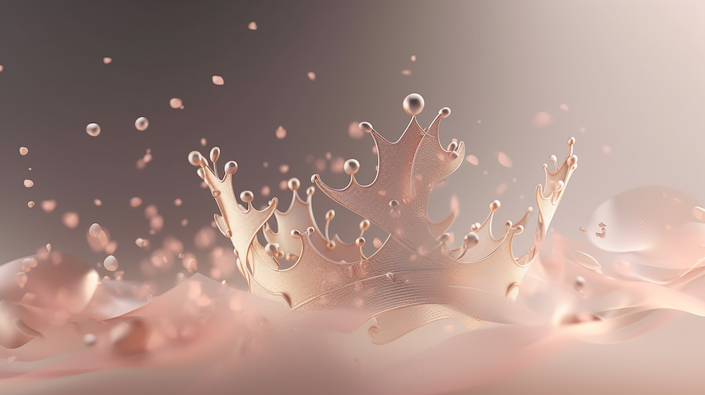 水滴の王冠と淡い色の背景2｜イラスト無料