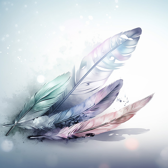 3Dの透明感のある羽の素材・背景3｜イラスト無料