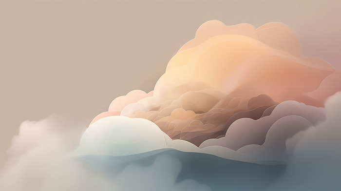 淡く優しい色の雲海10｜素材無料