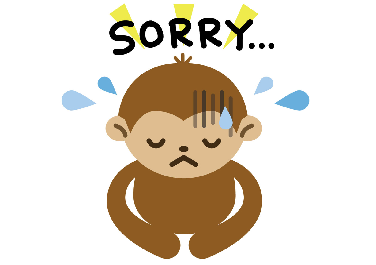 可愛いイラスト無料｜謝る 猿 − free illustration Apologize monkey |【公式】 イラストダウンロード