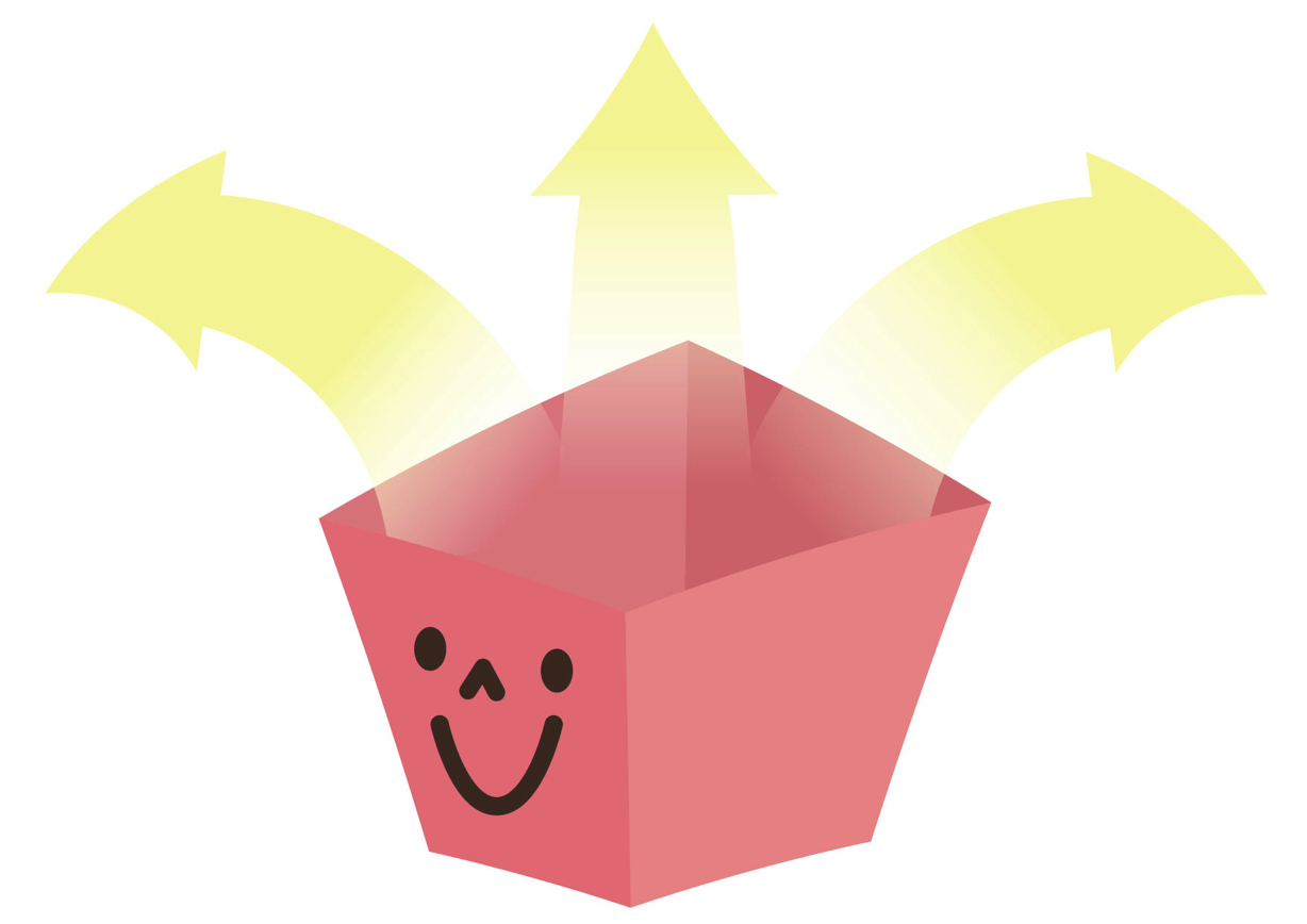 可愛いイラスト無料｜箱　出る　矢印　ピンク − free illustration Box out arrow pink