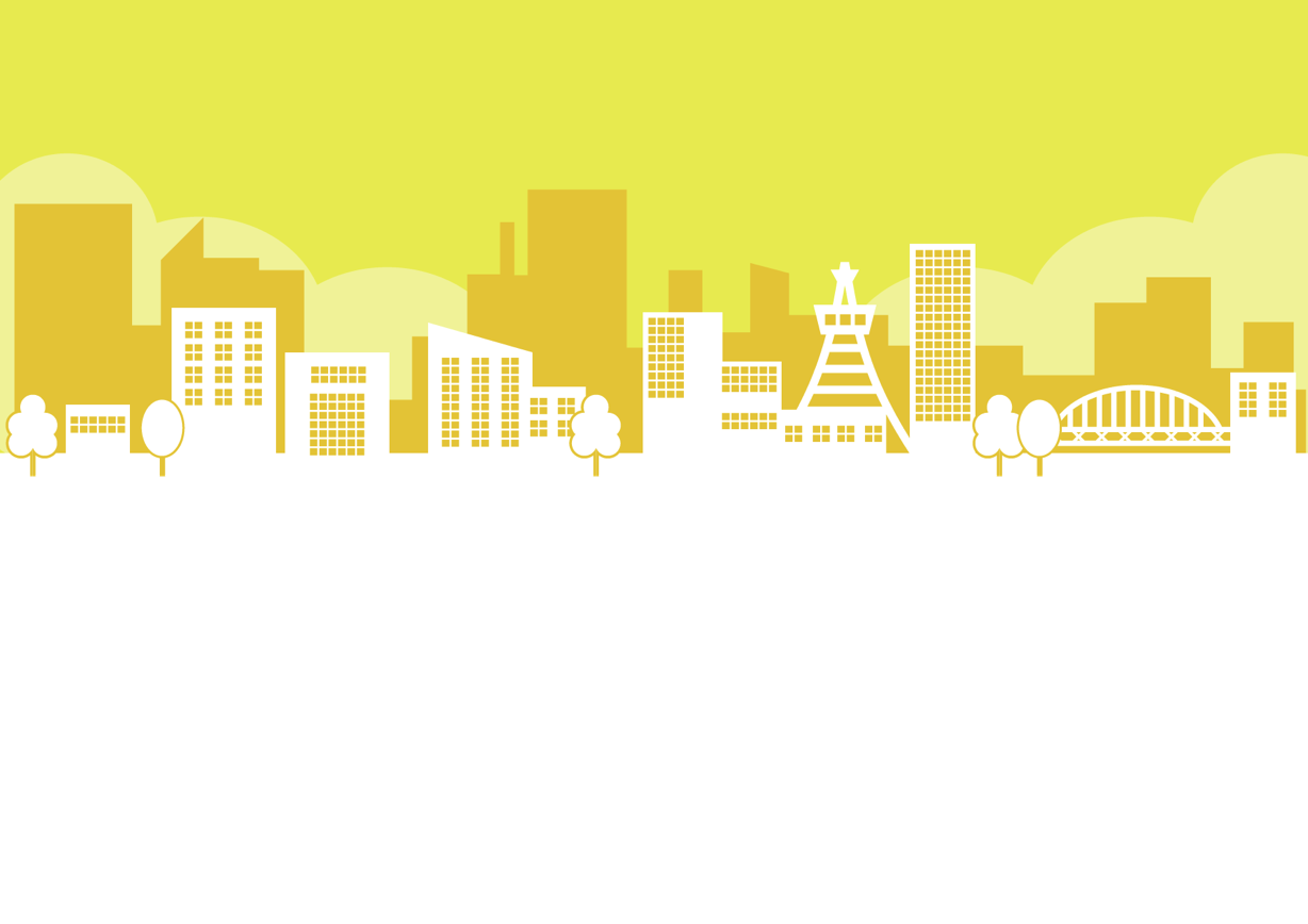 可愛いイラスト無料 街並み 黄色 Free Illustration Cityscape Yellow 公式 イラストダウンロード