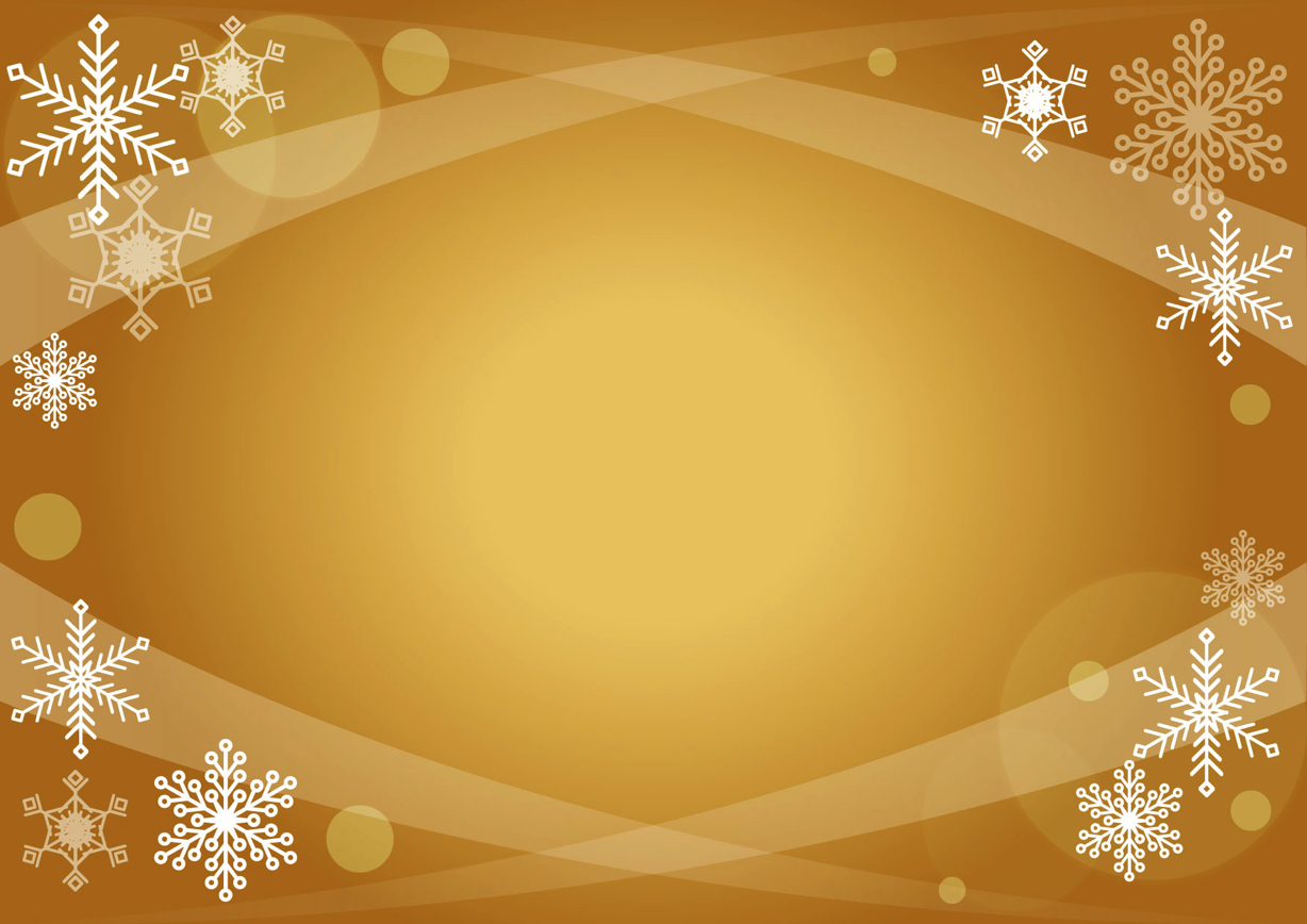可愛いイラスト無料 背景 クリスマス 雪の結晶 ゴールド Free