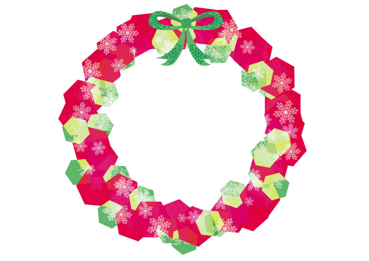 可愛いイラスト無料 クリスマスリース 赤 Free Illustration Christmas Wreath Red 公式 イラストダウンロード