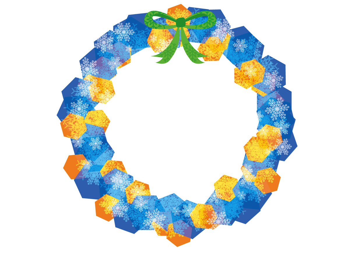 可愛いイラスト無料 クリスマスリース 青色 Free Illustration Christmas Wreath Blue 公式 イラスト 素材サイト イラストダウンロード