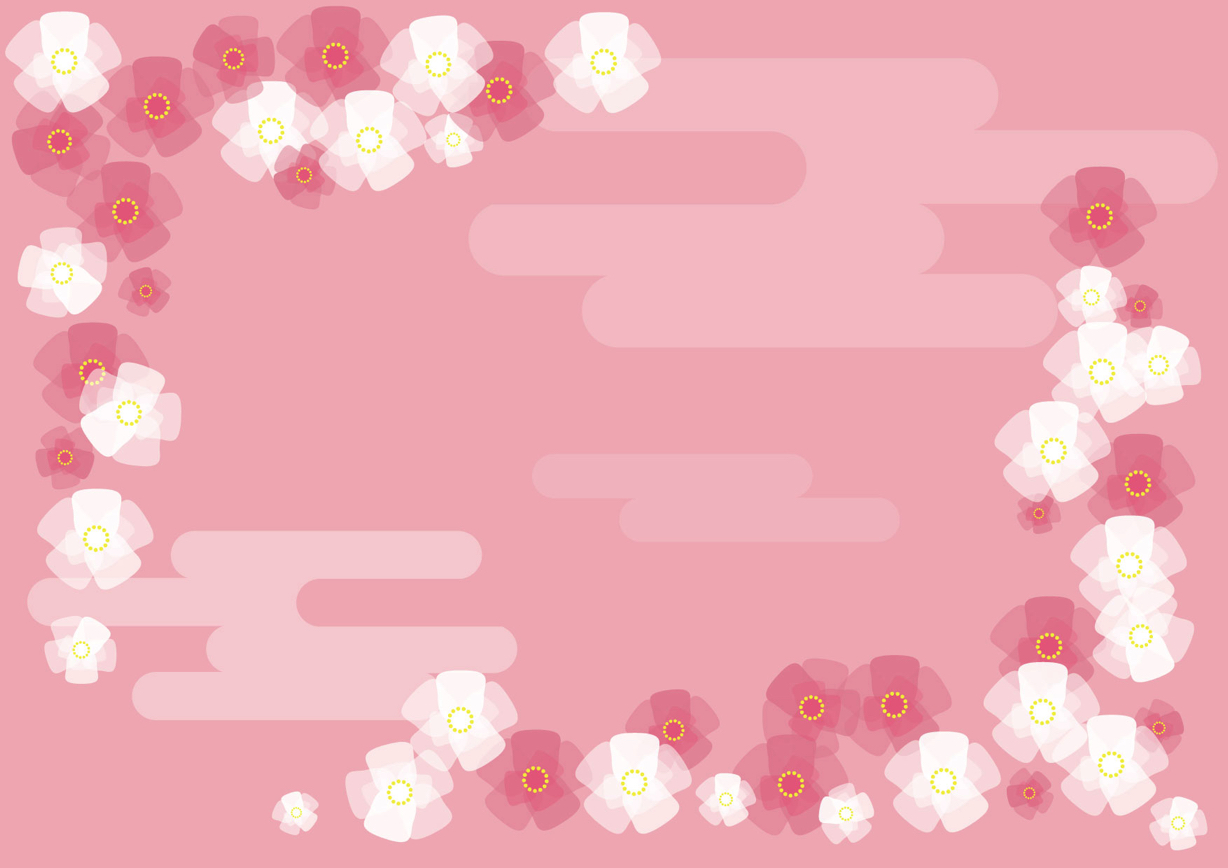 可愛いイラスト無料 ひな祭り 桃の花 背景 Free Illustration