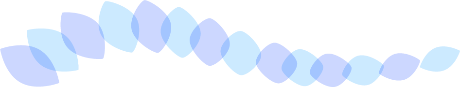 可愛いイラスト無料 罫線 ライン 葉っぱの波ボーダー 青色 公式 イラストダウンロード