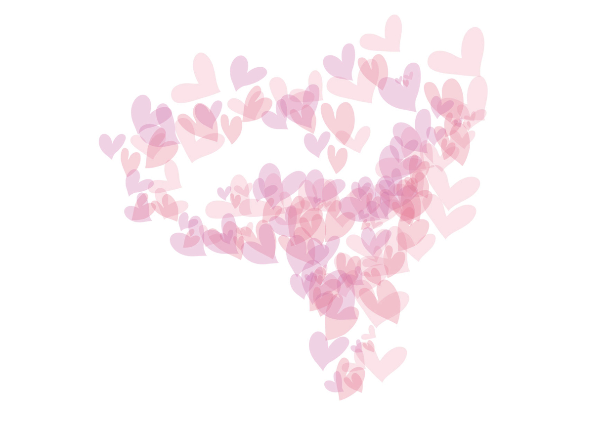 ユニークピンク ハート 背景透過 美しい花の画像
