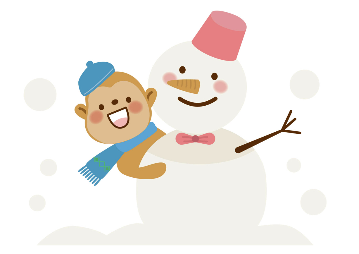 可愛いイラスト無料 さる 雪だるま Free Illustration New Year S Monkey Snowman 公式 イラスト 素材サイト イラストダウンロード