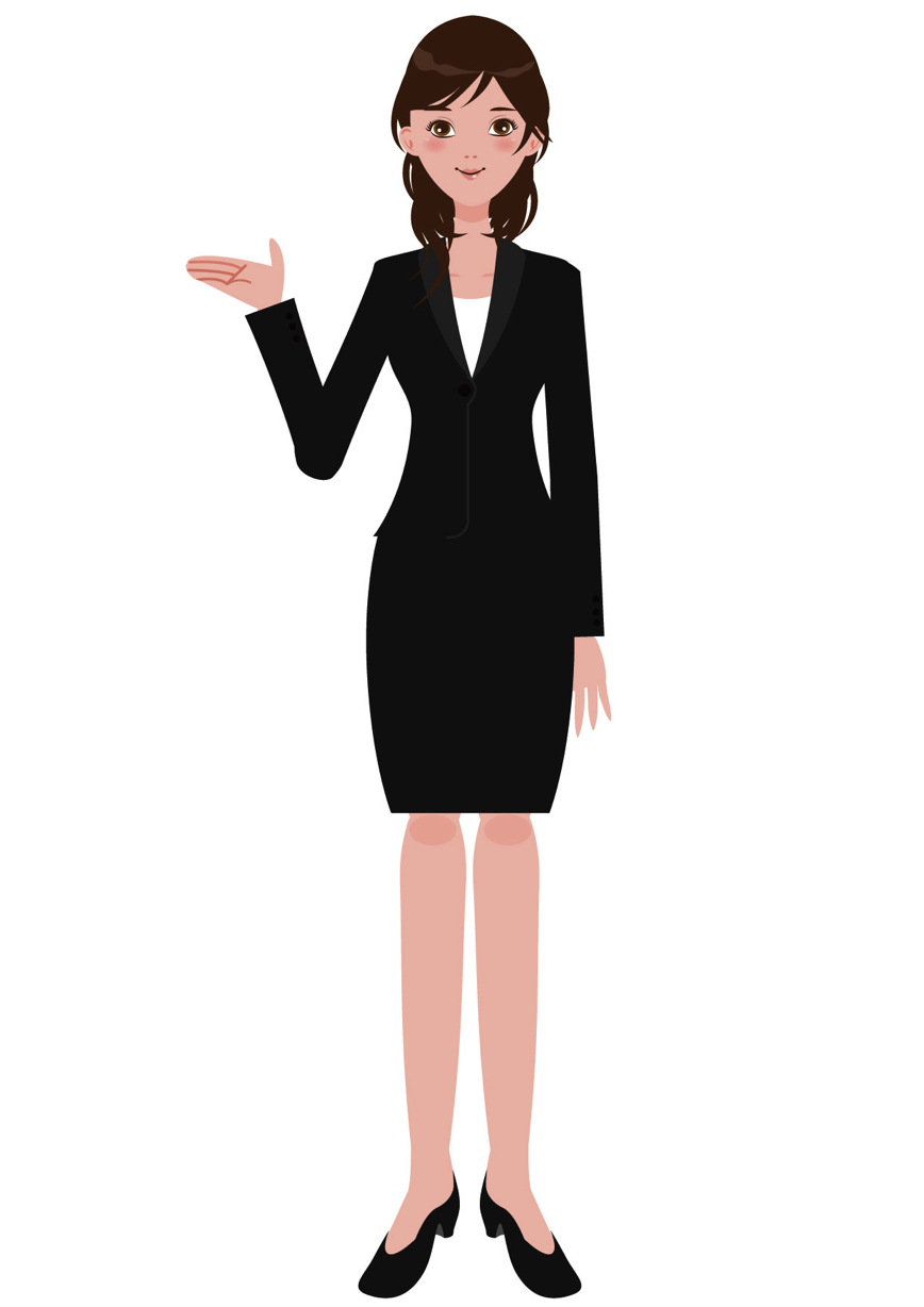 可愛いイラスト無料 女性 スーツ Ol ポーズ 全身 Free Illustration Female Suit Office Lady Pose Full Body イラストダウンロード
