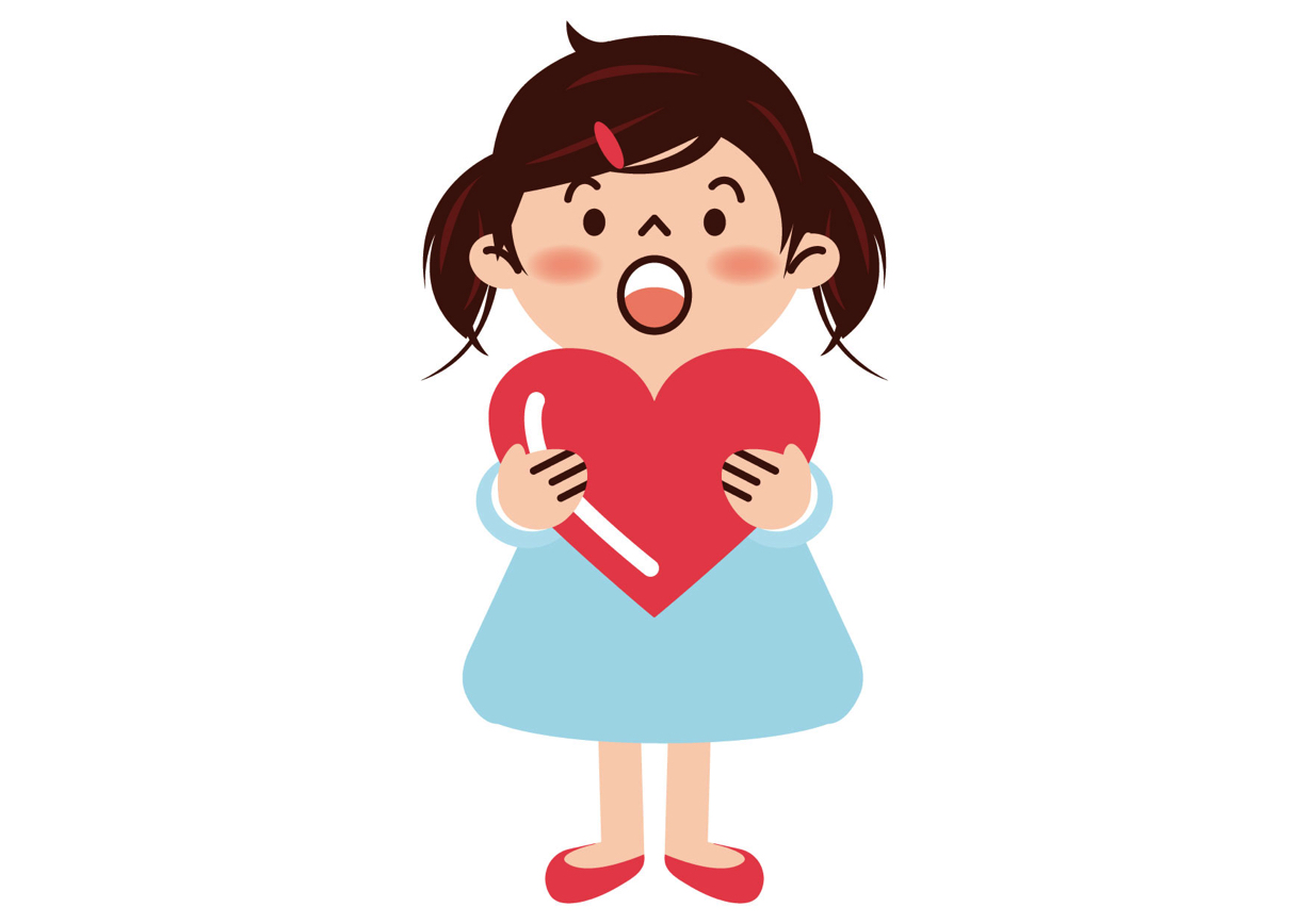 可愛いイラスト無料 女の子 ハート Free Illustration Girl Heart 公式 イラストダウンロード