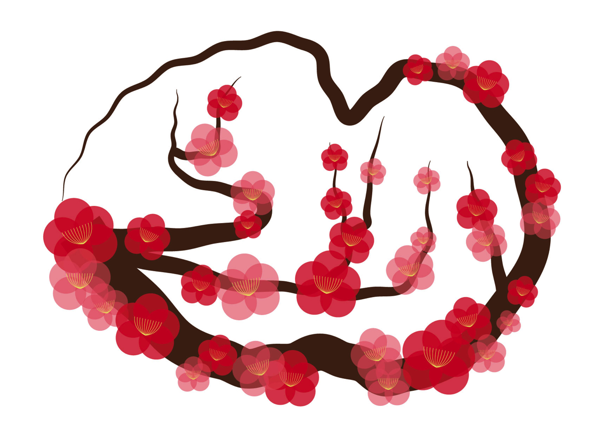 可愛いイラスト無料 梅の花 枝 Free Illustration Plum Blossom