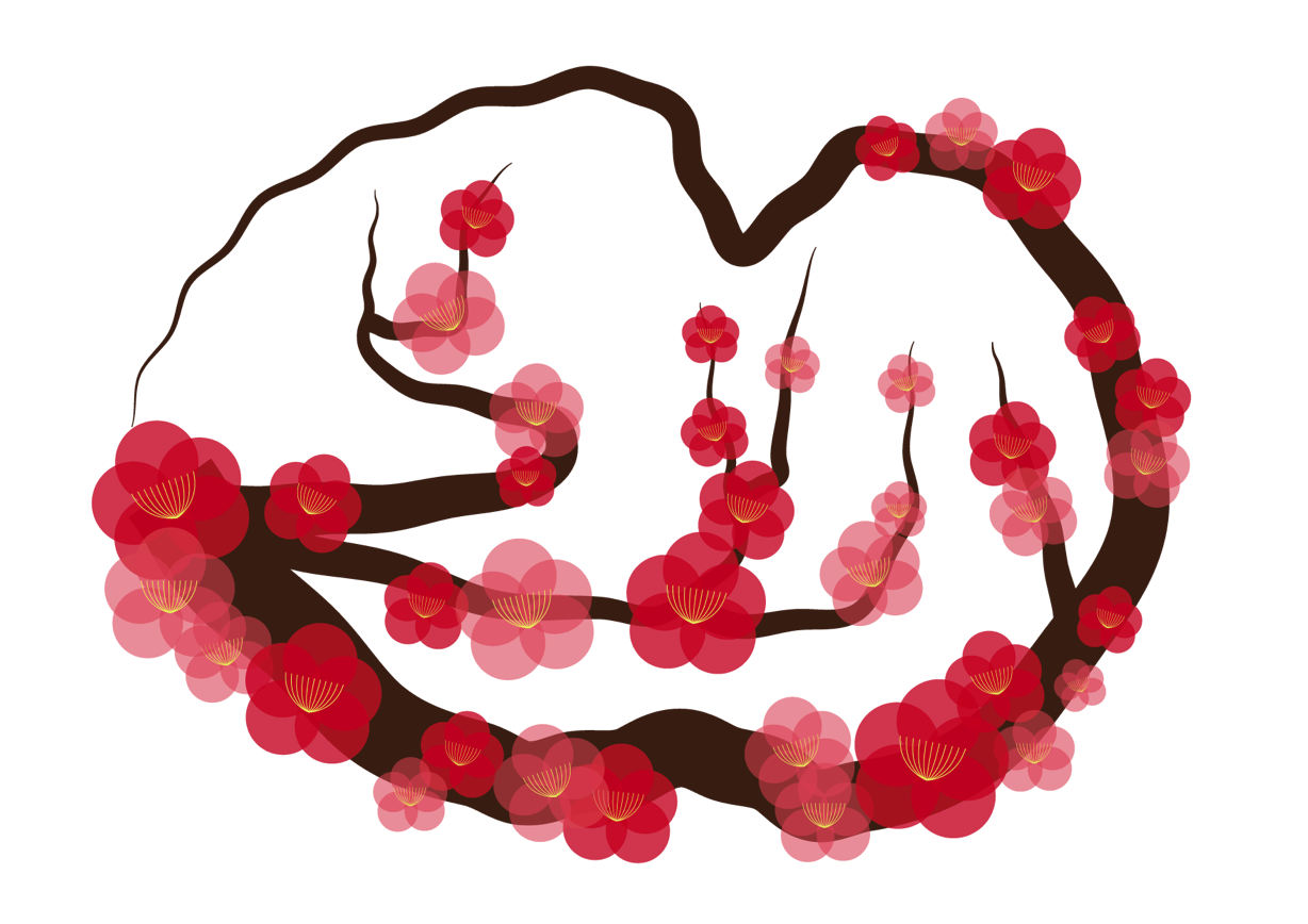 可愛いイラスト無料 梅の花 枝 Free Illustration Plum Blossom Branch 公式 イラスト素材サイト イラストダウンロード