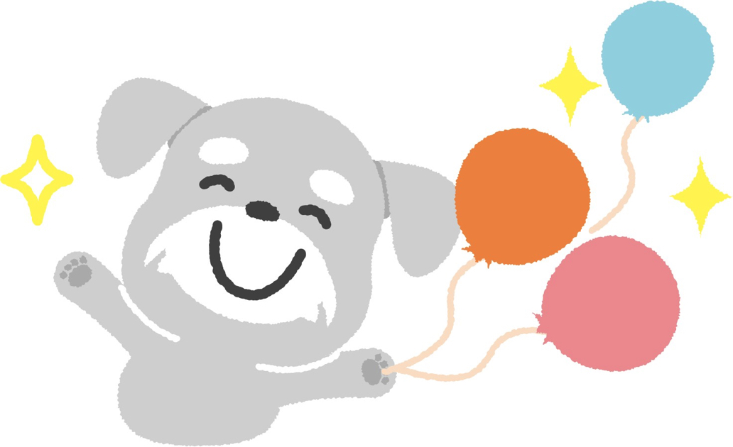可愛いイラスト無料 犬 風船 Free Illustration Dog Balloon 公式 イラストダウンロード