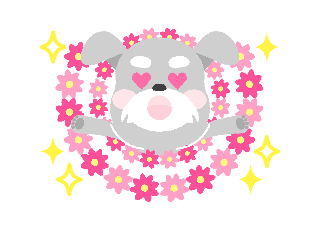 可愛いイラスト無料 犬 オンリーワン Free Illustration Dog Glitter Flower 公式 イラスト素材サイト イラスト ダウンロード