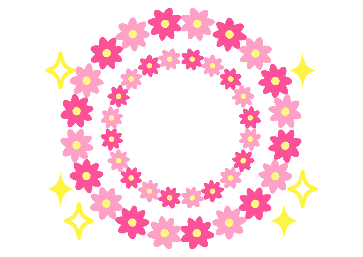 可愛いイラスト無料 花 フレーム ピンク キラキラ Free Illustration Flower Frame Pink Glitter 公式 イラスト素材サイト イラストダウンロード