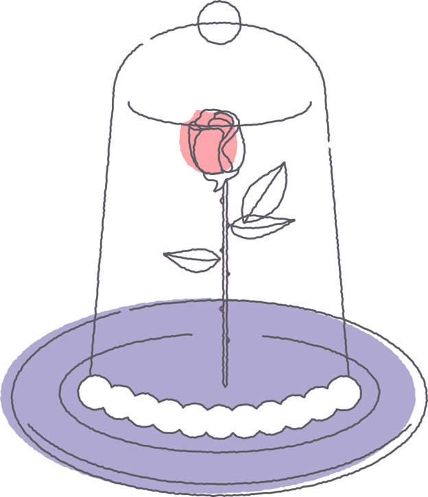 可愛いイラスト無料 バラの花 ガラスドーム イラストダウンロード