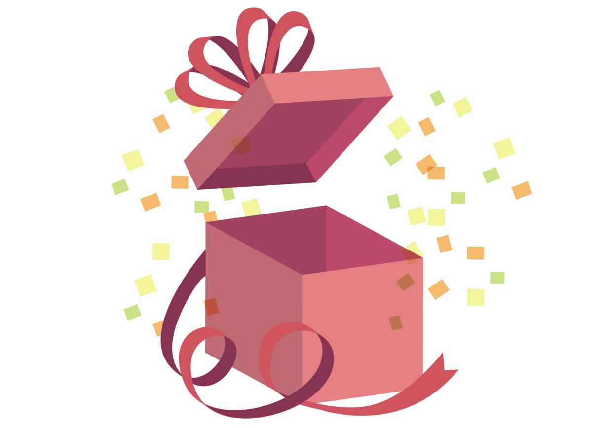 可愛いイラスト無料 サプライズ プレゼント ピンク リボン Free Illustration Surprise Gift Pink Ribbon 公式 イラスト素材サイト イラストダウンロード