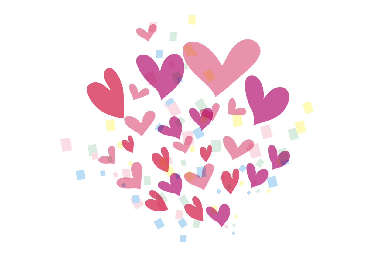 可愛いイラスト無料 ハート 紙吹雪 Free Illustration Heart Confetti 公式 イラスト素材 サイト イラストダウンロード