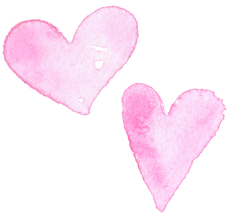 可愛いイラスト無料 水彩 ハート ピンク色 ２つ 公式 イラスト素材サイト イラストダウンロード