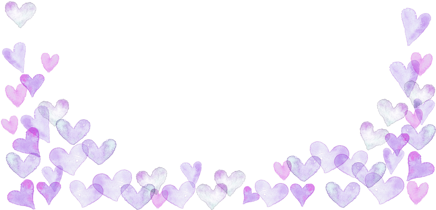 手書きイラスト無料 水彩 ハート 背景 下部 紫色 公式 イラスト素材サイト イラストダウンロード