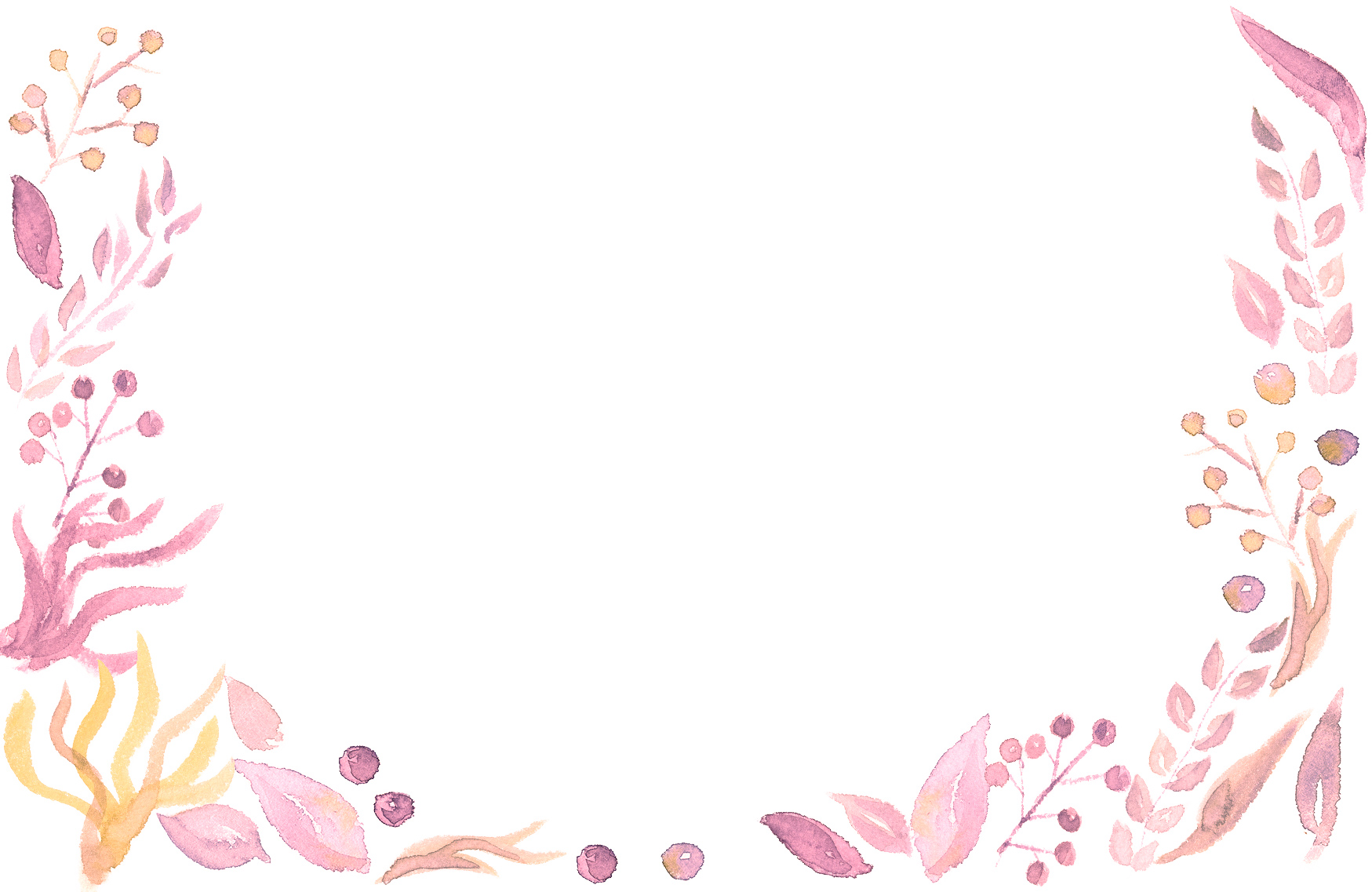 手書きイラスト無料 水彩 葉っぱ 背景 ピンク色 公式 イラストダウンロード