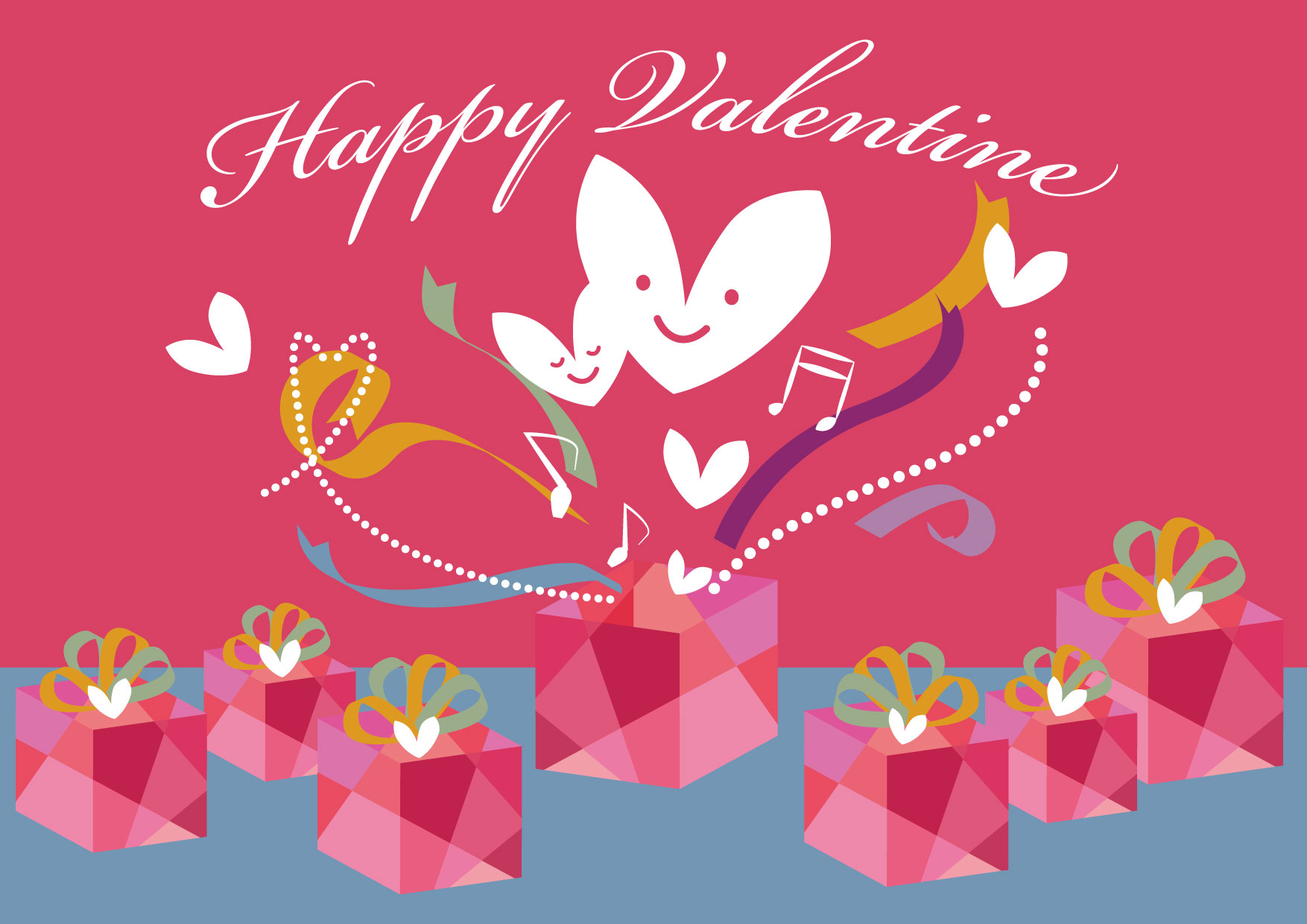 可愛いイラスト無料 バレンタイン ハート プレゼント リボン Free Illustration Valentine Heart Present Ribbon 公式 イラスト素材サイト イラストダウンロード