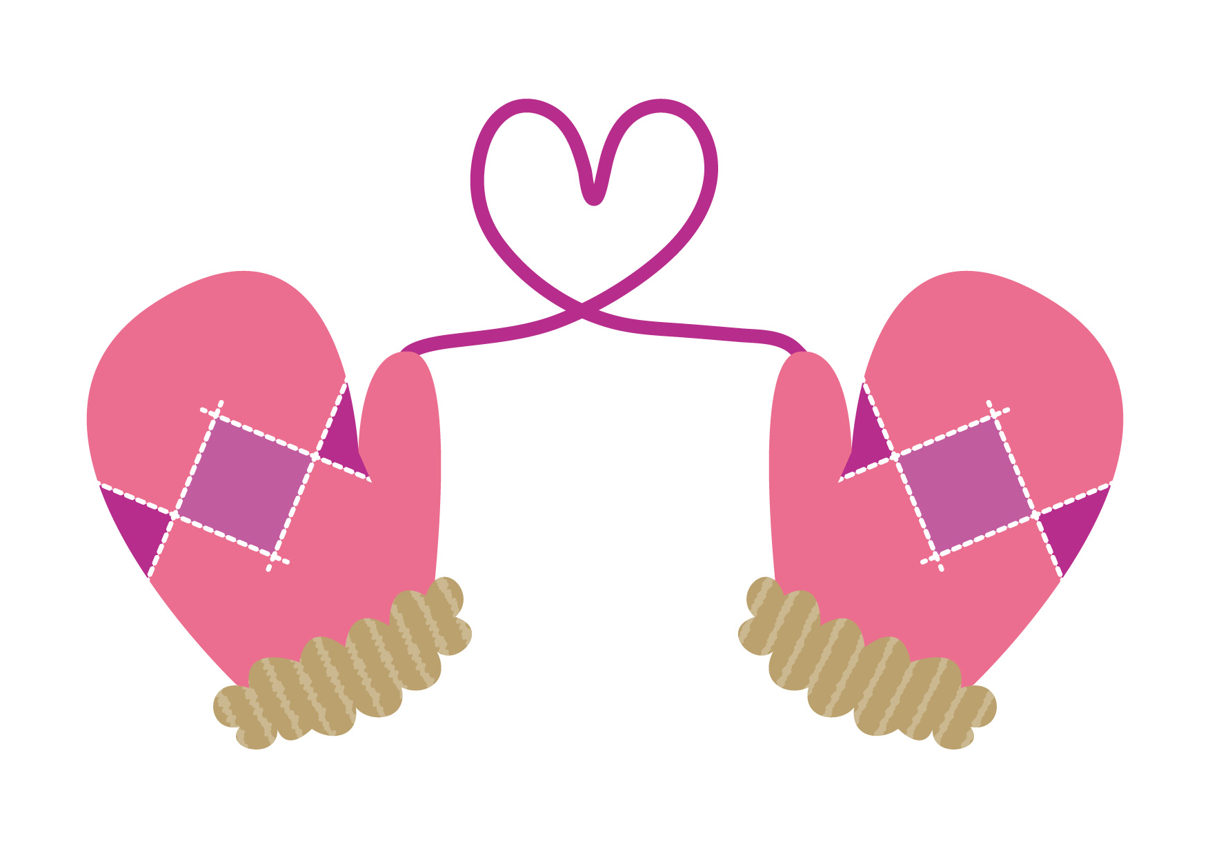 可愛いイラスト無料 手袋 ハート ピンク Free Illustration Gloves Heart Pink 公式 イラストダウンロード