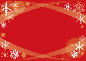 クリスマス　赤　雪の結晶　背景　イラスト　無料