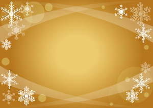 クリスマス　ゴールド　雪の結晶　背景　イラスト　無料