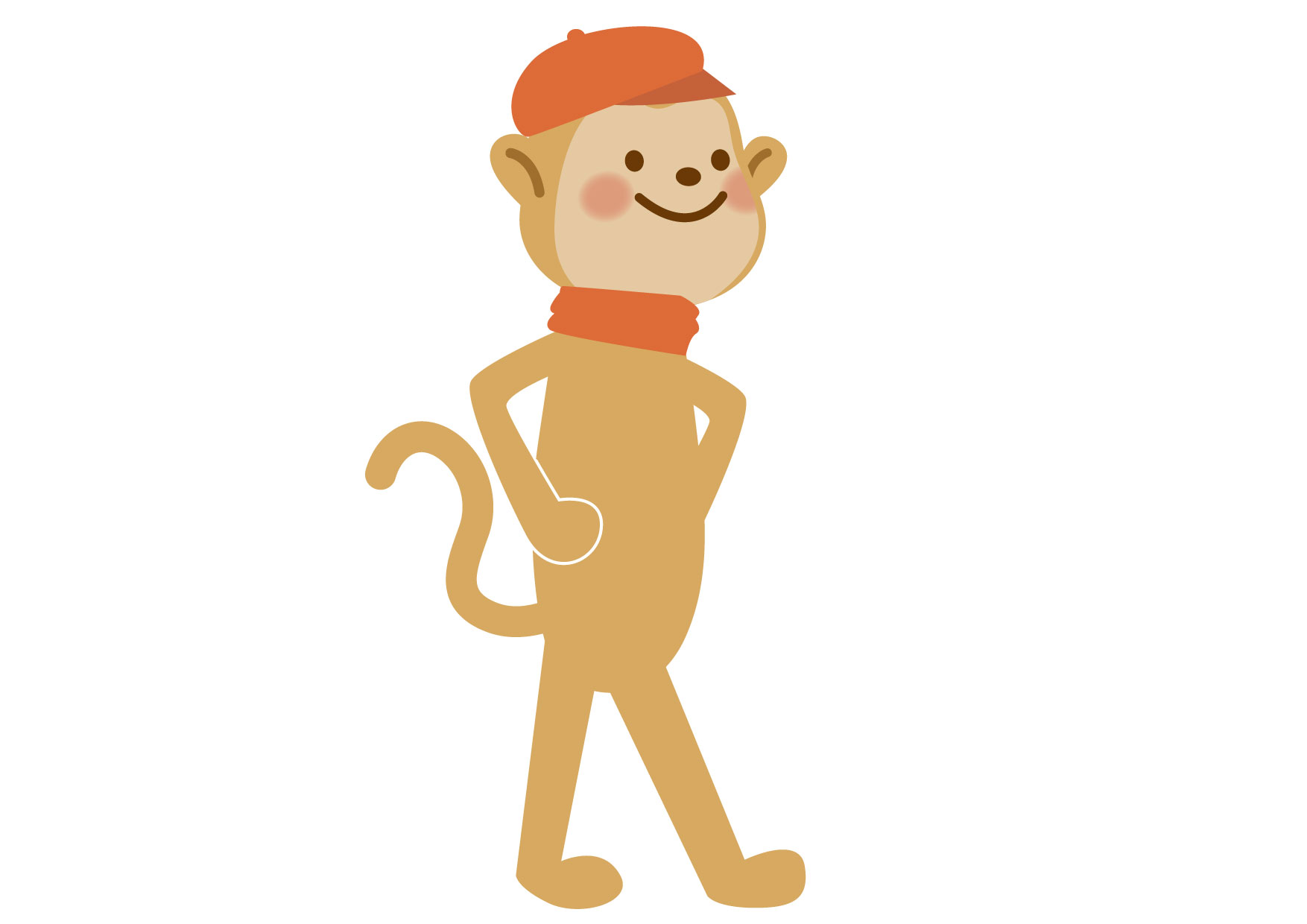 可愛いイラスト無料｜猿　お父さん − free illustration Monkey dad