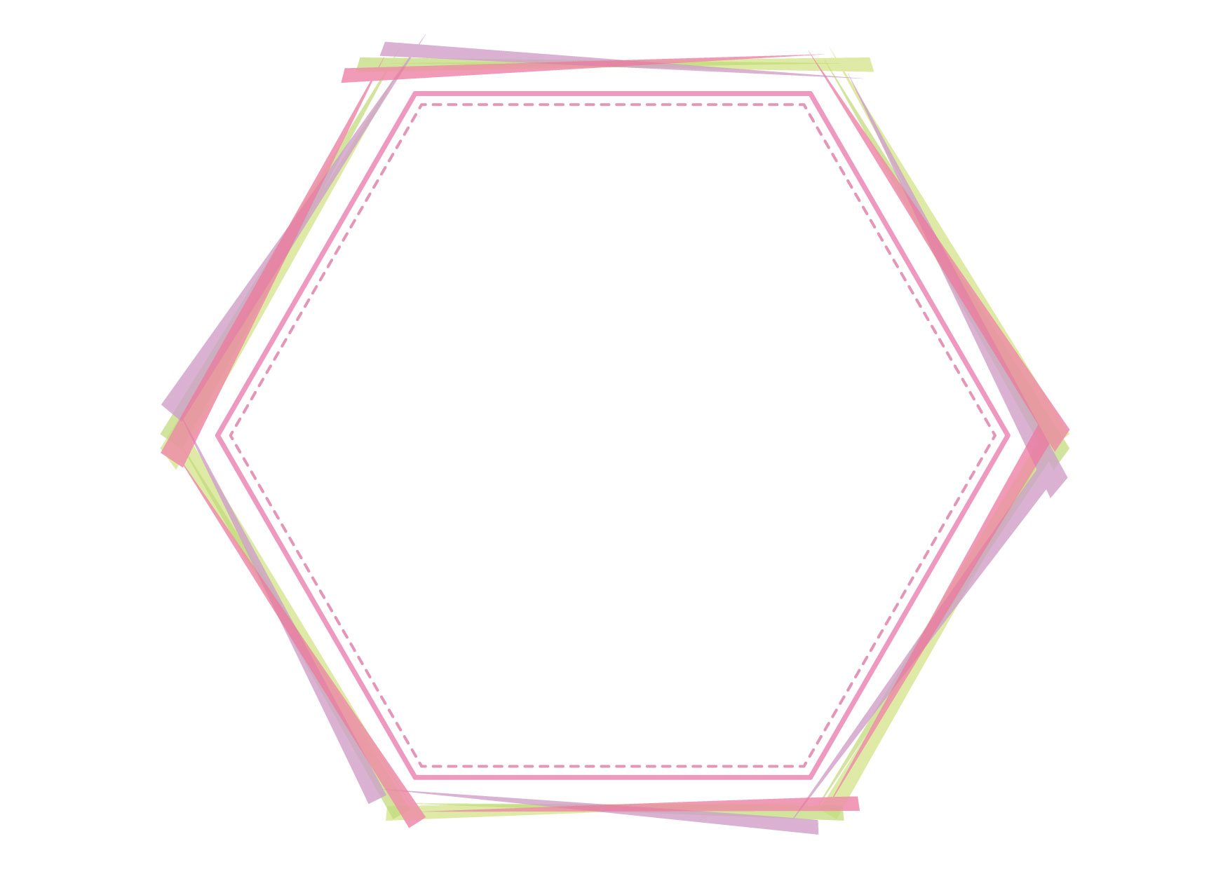 六角形フレームのイラスト4点を追加しました。