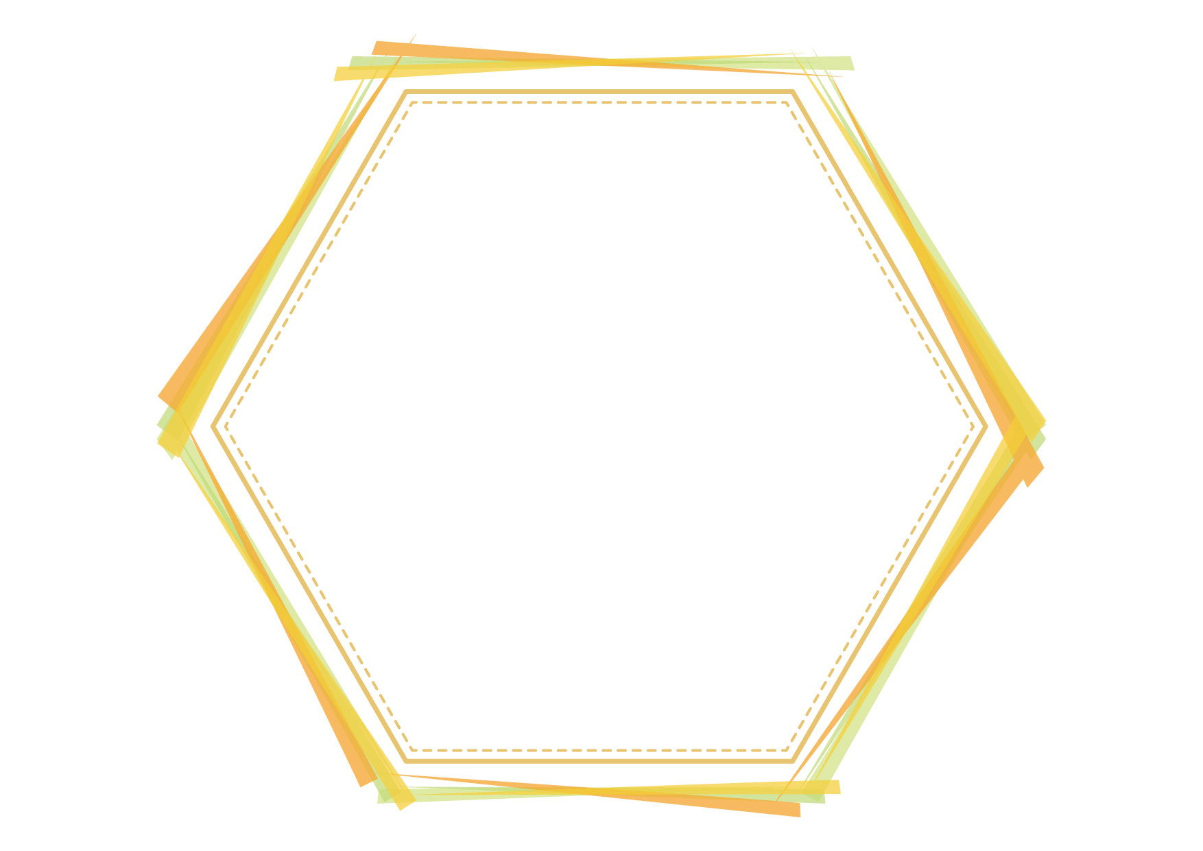 可愛いイラスト無料｜フレーム　六角形　黄色　背景 − free illustration Frame hexagon yellow background