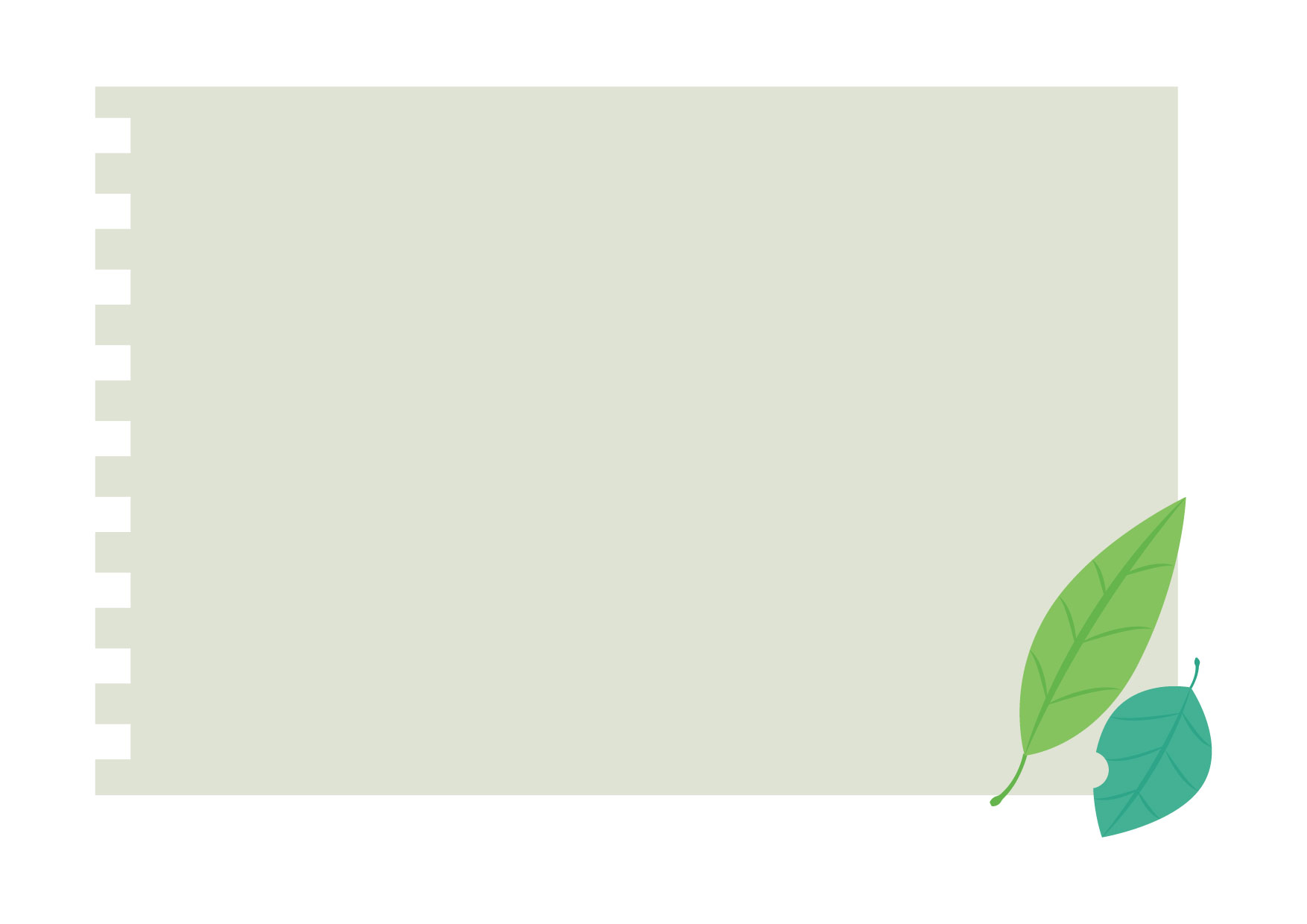 可愛いイラスト無料｜フレーム　ノート　葉っぱ　グリーン　背景 − free illustration Frame notebook leaf green background
