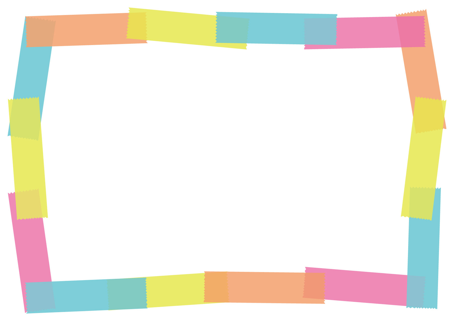 可愛いイラスト無料｜マスキングテープ　フレーム　カラフル　パステル − free illustration Masking tape frame colorful pastel