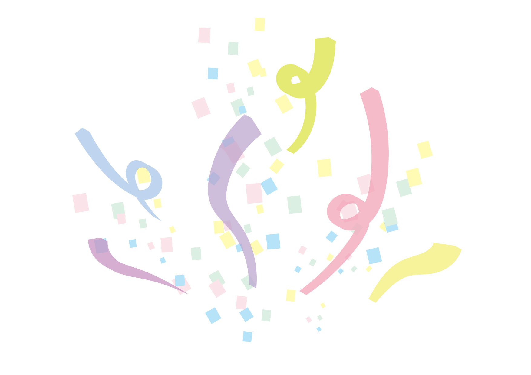 可愛いイラスト無料｜リボン　紙吹雪 − free illustration Ribbon confetti