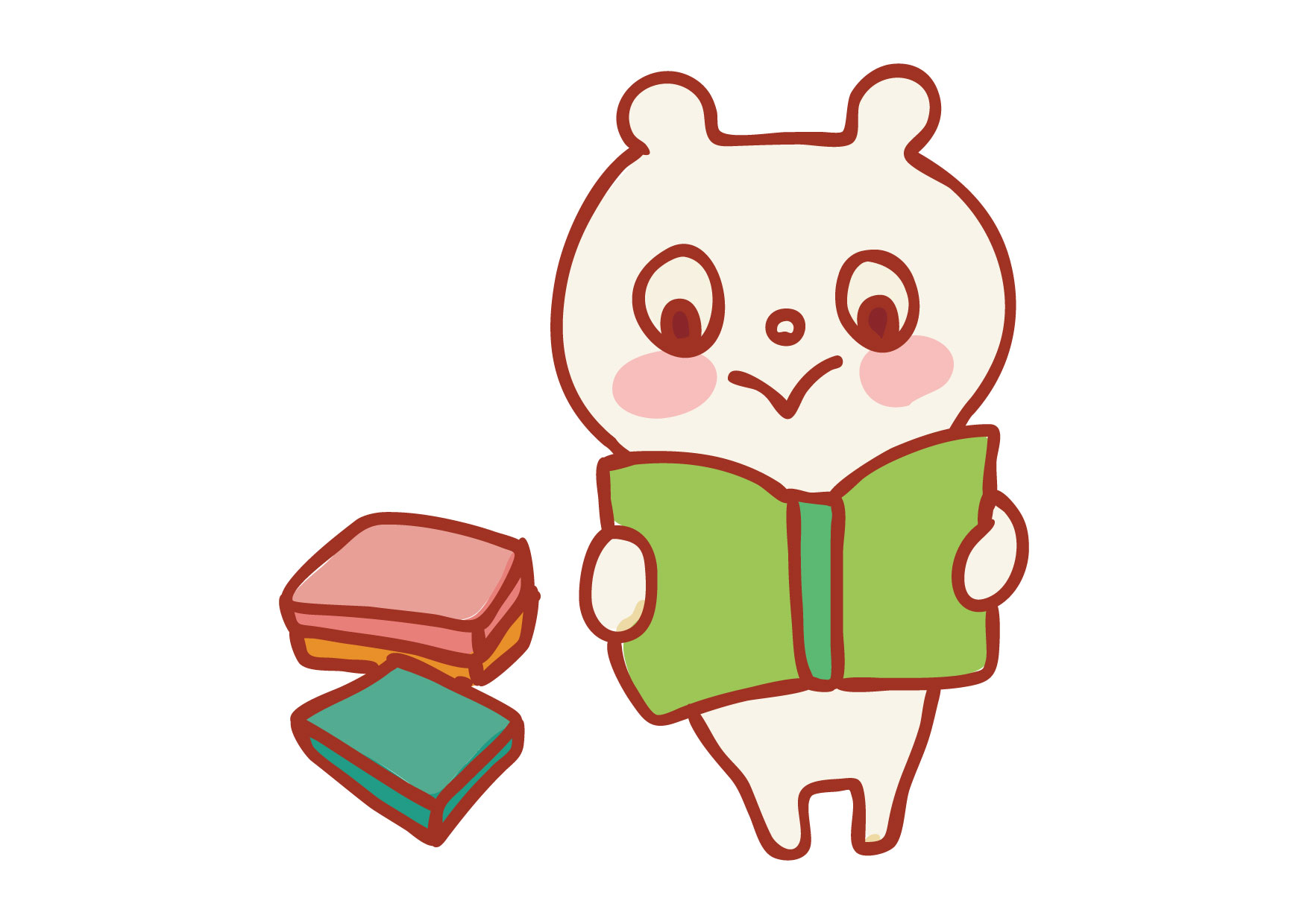 可愛いイラスト無料｜くま　読書 − free illustration Bear reading
