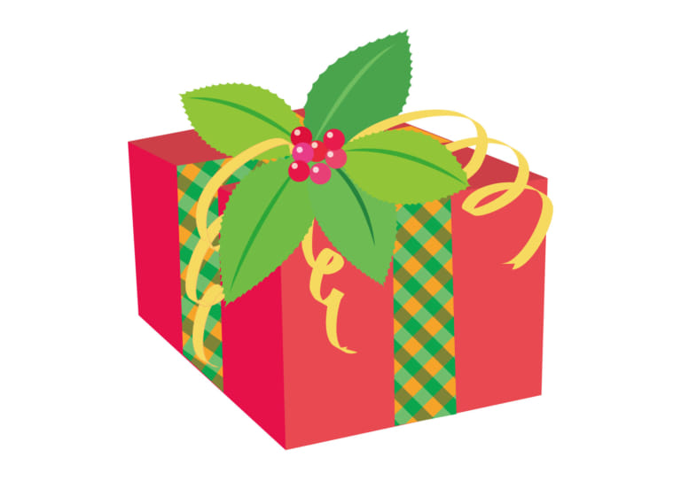 可愛いイラスト無料 クリスマスプレゼント 赤色 ポインセチア Free Illustration Christmas Gift Red Poinsettia 公式 イラスト素材サイト イラストダウンロード