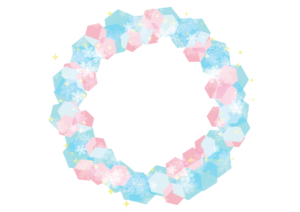 雪の結晶　背景　フレーム　水色　イラスト　無料