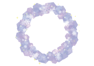 雪の結晶　背景　フレーム　紫色　イラスト　無料