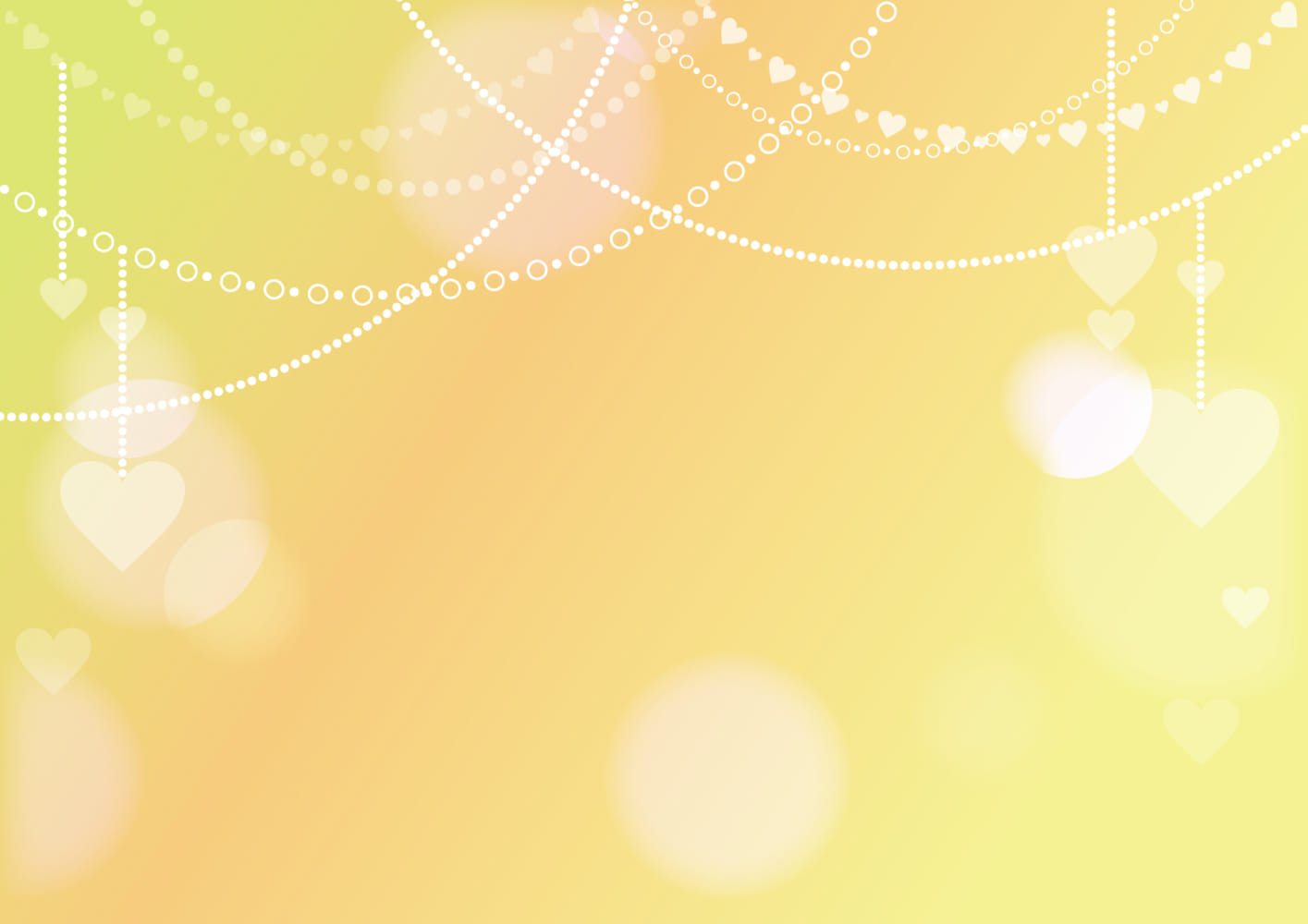 可愛いイラスト無料｜ハート チェーン 背景 黄色 − free illustration Heart chain background